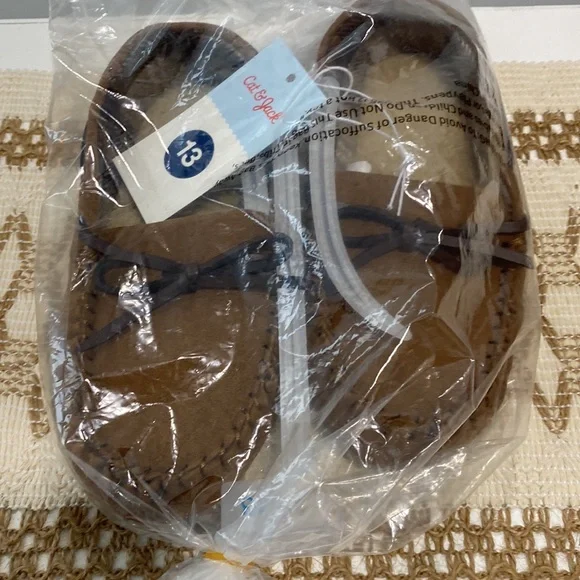 Boys' Lionel Moccasin Slippers - Cat & Jack™ Chestnut Size 13 - Picture 7 of 8